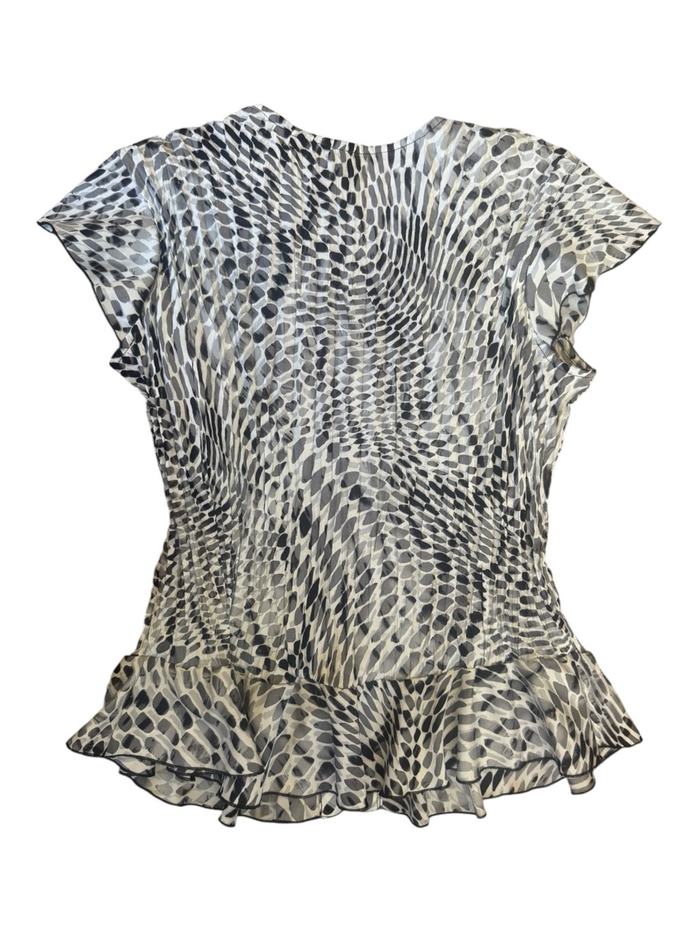 Milano Vintage Y2K Geometric Animal Print Lace V-Neck Blouse | Size L | like new - Picture 5 of 6